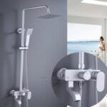 Bathroom Standing Mixer Shower With Telephone Hand Shower